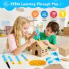 Cardboard Cutter for Kids - 122 PCS Resuable Safe Cardboard Tools for Kids | Educational Building Toys for Family Classroom Activities | Christmas Birthday Gifts for 5 6 7 8 9 Years Old Boys Girls view 2