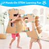 Cardboard Cutter for Kids - 122 PCS Resuable Safe Cardboard Tools for Kids | Educational Building Toys for Family Classroom Activities | Christmas Birthday Gifts for 5 6 7 8 9 Years Old Boys Girls view 3