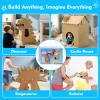 Cardboard Cutter for Kids - 122 PCS Resuable Safe Cardboard Tools for Kids | Educational Building Toys for Family Classroom Activities | Christmas Birthday Gifts for 5 6 7 8 9 Years Old Boys Girls view 4