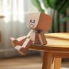 Shaking Wooden Man Figurine - Handmade Magnetic Expressions Wooden Doll with Shaking Feet, Funny Car Dashboard Ornament & Desktop Decor, Creative Home Office Gift for Adults Kids (with 12 Expressions) view 2