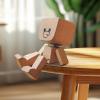 Shaking Wooden Man Figurine - Handmade Magnetic Expressions Wooden Doll with Shaking Feet, Funny Car Dashboard Ornament & Desktop Decor, Creative Home Office Gift for Adults Kids (with 12 Expressions) view 4