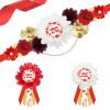 Apple Mom to Be Sash Apple of Our Eye Baby Shower Decorations Red Apple Dad to Be Mom to Be Corsage Pins Flowers Maternity Sash Belt for Apple Theme Baby Shower Decors Party Supplies view 1