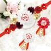Apple Mom to Be Sash Apple of Our Eye Baby Shower Decorations Red Apple Dad to Be Mom to Be Corsage Pins Flowers Maternity Sash Belt for Apple Theme Baby Shower Decors Party Supplies view 4