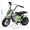 24V Kid Electric Dirt Bike, 250W Off-Road Bike Motocross, 13.6MPH Fast Speed, Powerful Motorcycle for Kids, Metal Suspension & Faux Leather Seat, Dirt Bikes for Kids 10-14 Age (Green) view 2