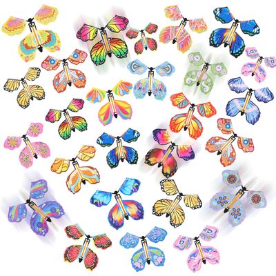 LOMIMOS 40PCS Magic Flying Butterflies, Wind Up Butterfly Gift Fairy Flying Toy for Kids Surprise Explosion Box Wedding Birthday Party Book Greeting Card(20 Styles)