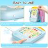 Interactive Educational Learning Tablet Toy for Kids,Screen-Free Phonics Learning Toy with 30 Flash Cards for Alphabets, Numbers, Words, Animals, Learn to Read for Boys Girls 3-5 Years Old, Blue view 4