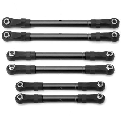 For Traxxas For Slash For Hoss For Rustler For Stampede 4x4 1/10 Metal Turnbuckles Link Rod Steering Set RC Car Parts Accessories RC Car Upgrade Part(Black)