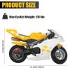 49cc Kids Dirt Bike, Gas Powered 2 Stroke Pocket Bike Mini Motorcycle for Kids, Racing Max Speed 20Mph, Dual Headlights, Dual Brake (Yellow) view 2