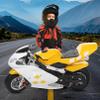 49cc Kids Dirt Bike, Gas Powered 2 Stroke Pocket Bike Mini Motorcycle for Kids, Racing Max Speed 20Mph, Dual Headlights, Dual Brake (Yellow) view 3