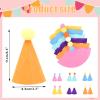 12pcs Mini Party Hats for Stuffed AnimalsPet Birthday Party Hats Dolls Dog Cat Rabbit Puppies Assorted Animal Birthday Decorations with Gold Numbers view 2