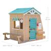 Teamson Kids Outdoor Wooden Playhouse, Gardenia Pretend Play House with Kitchen, Mailbox, Bench, Flower Boxes, Doorbell & Doggie Door, Tan & Green view 2