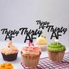 24 Pack Black Glittery Thirty AF Cupcake Toppers Dirty Thirtieth30th Birthday 30th Anniversary Celebrate 30 Years Retirement Party Decoration view 4