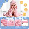 15 PCS Hooded Baby Towels 31.5x31.5 in Soft Absorbent Baby Bath Towel 6 PCS Animal Towels & 9 PCS Washcloths Set Bath Essential for Newborns Toddlers and Kids Perfect Shower Gift for Boys or Girls view 3