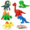 6PCS 3D Printed Dinosaurs with 20 Dinosaur Stickers, Valentine's Day Gift Dinosaurs Toys for for Kids 3 5 7 9, 3D Dragon Surprise Fidget Toys Autism ADHD Stress Relief, Home Decor view 1