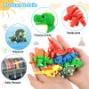 6PCS 3D Printed Dinosaurs with 20 Dinosaur Stickers, Valentine's Day Gift Dinosaurs Toys for for Kids 3 5 7 9, 3D Dragon Surprise Fidget Toys Autism ADHD Stress Relief, Home Decor view 4
