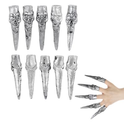 10Pcs Halloween Scary Finger Puppets Haunted House Scary Nail Props for Halloween Zombie Vampire Costume Party Cosplay