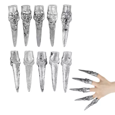 10Pcs Halloween Scary Finger Puppets Haunted House Scary Nail Props for Halloween Zombie Vampire Costume Party Cosplay