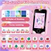 Kids Phone - Toddler Girl Toys for Age 3-10, Christmas Birthday Gifts for Girls, 2.8" Touchscreen Kids Smart Phone with Dual Cameras, Games, Music Player, 32GB Card, Toddler Learning Toys Cell Phone view 2