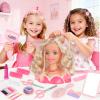 KUBUSFLY 44Pcs Hair Styling Doll Head Toys for Girls, Kids Makeup Hair Salon Pretend Play Styling Kit with Hairdryer, Straightener, Beauty Hair Toy Christmas Birthday Gift for Toddler Girls 3 4 5 6+ view 2