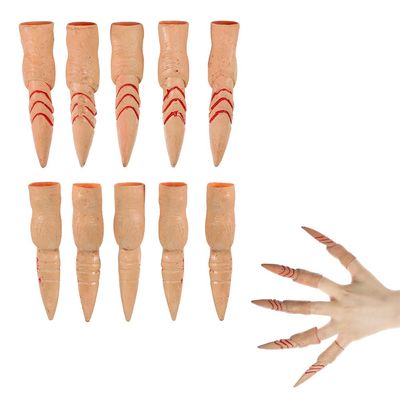 10Pcs Halloween Scary Finger Puppets Haunted House Scary Nail Props for Halloween Zombie Vampire Costume Party Cosplay