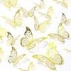 12 Pcs 3D Butterfly Cake Toppers Gold Cake Decor Butterfly Theme Cake Decorations for Baby Shower Wedding Birthday Party Supplies
