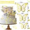 12 Pcs 3D Butterfly Cake Toppers Gold Cake Decor Butterfly Theme Cake Decorations for Baby Shower Wedding Birthday Party Supplies view 4