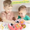 Baby Musical Piano Toys for Toddler 3 4 5, Busy Board with Music & Light, Birthday Toy for Infant Toddler 3 Years and Older Boy Girl Gifts (Pink-Hedgehog) view 3