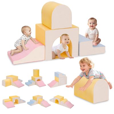 CAMELUS Large Climbing Toys for 1 Year Old, 4-Piece Toddler Climbing Toys Indoor, Soft Play Set Baby Foam Climbing Blocks for Toddlers, Climb Crawl Activity Play Set, Birthday