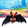 3D Printed Articulated Poseable Cinderbat for Halloween Decor, 2" Black and Orange Spooky Bat Fidget Toy, 3D Printed Trick or Treat Bat AB001-BO view 1