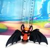 3D Printed Articulated Poseable Cinderbat for Halloween Decor, 2" Black and Orange Spooky Bat Fidget Toy, 3D Printed Trick or Treat Bat AB001-BO view 2