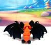 3D Printed Articulated Poseable Cinderbat for Halloween Decor, 2" Black and Orange Spooky Bat Fidget Toy, 3D Printed Trick or Treat Bat AB001-BO view 3