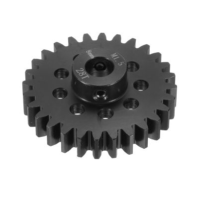 MECCANIXITY Steel M1.5 Gear Set 28T 8mm Shaft Motor Gears for RC Vehicles Truck Drift Car Part, Black