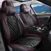 BYXN Car Seat Covers for Jeep Wrangler 2000-2026,Breathable Nappa Leather Car Seat Protector,Front Seat Cover with Pillow Automotive Seat Cushion with Airbag Compatible(Front Seats,Black-Red) view 1