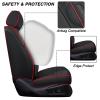 BYXN Car Seat Covers for Jeep Wrangler 2000-2026,Breathable Nappa Leather Car Seat Protector,Front Seat Cover with Pillow Automotive Seat Cushion with Airbag Compatible(Front Seats,Black-Red) view 2