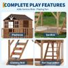 Kids Outdoor Playhouse with Climbing Wall, 2 Story Wooden Playhouse with Sandbox, Elevated Cedar Wooden Kids Playhouse with Step Ladder view 4