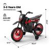 12V Kids Motorcycle, Ride on Motorbike, Equipped with Safety Training Wheels, Throttle Grip, Music, Spring Suspension, Idea for Little Kids 3-6 Years Old, Black view 3