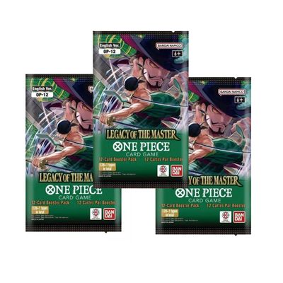 3 One Piece TCG - Legacy of The Master (OP-12) Booster Pack - English - 12 Cards Each Pack