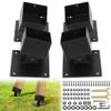 4 Pack Adjustable Swing Brackets, Swing Set Anchor Leveling Kit for 4 x 4 (Actual Size 3.5" x 3.5") Wood Legs, Swing Set Kit Effectively Enhance Stability and Safety, Includes Installation Accessories view 1