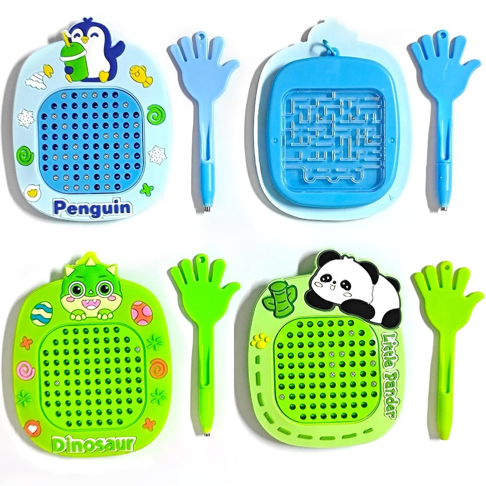3 Pack Mini Magnetic Drawing Board & Maze Board, 2-in-1 Stress Relief Fidget Toy, Small Hanging Kids/Adults Anxiety Relief Gadget (Blue)