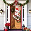 2025 Christmas and Halloween Front Door Decoration, Halloween Porch Sign New Stretch Christmas Door Covers Fabric, Funnychristmas Fall Doorcovers, Festive Party Home Decor(C-) view 1