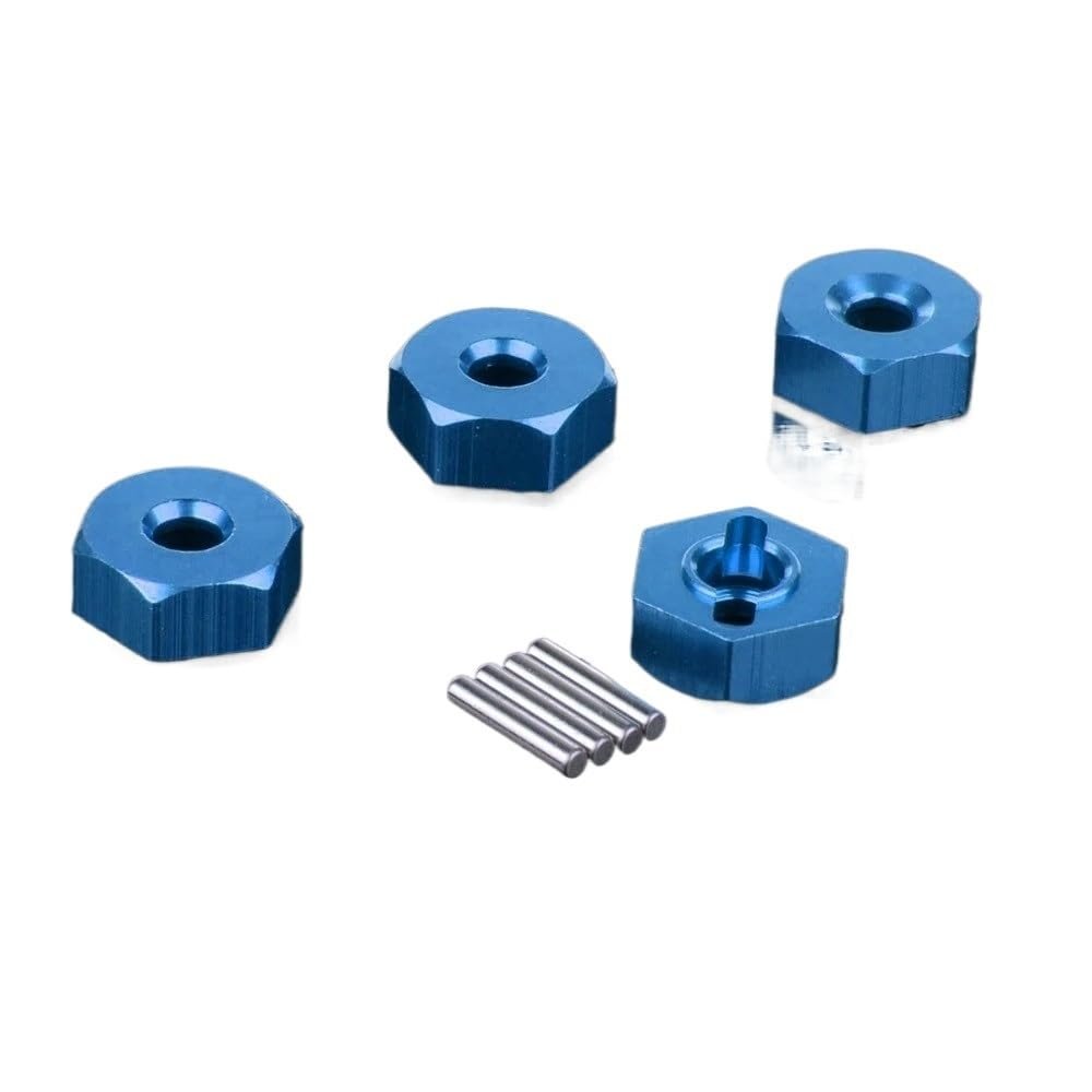 1:10 RC Adapter Wheel Drive Hex 12mm with Pin Screws for HSP 102042 122042 (02134) 1/10 Scale RC Model Car Upgrade Parts(Blue)