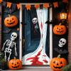 2025 Christmas and Halloween Front Door Decoration, Halloween Porch Sign New Stretch Christmas Door Covers Fabric, Funnychristmas Fall Doorcovers, Festive Party Home Decor(T-) view 1