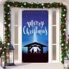 2025 Christmas and Halloween Front Door Decoration, Halloween Porch Sign New Stretch Christmas Door Covers Fabric, Funnychristmas Fall Doorcovers, Festive Party Home Decor(I-) view 1