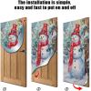 2025 Christmas and Halloween Front Door Decoration, Halloween Porch Sign New Stretch Christmas Door Covers Fabric, Funnychristmas Fall Doorcovers, Festive Party Home Decor(I-) view 4