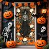 2025 Christmas and Halloween Front Door Decoration, Halloween Porch Sign New Stretch Christmas Door Covers Fabric, Funnychristmas Fall Doorcovers, Festive Party Home Decor(O-) view 1