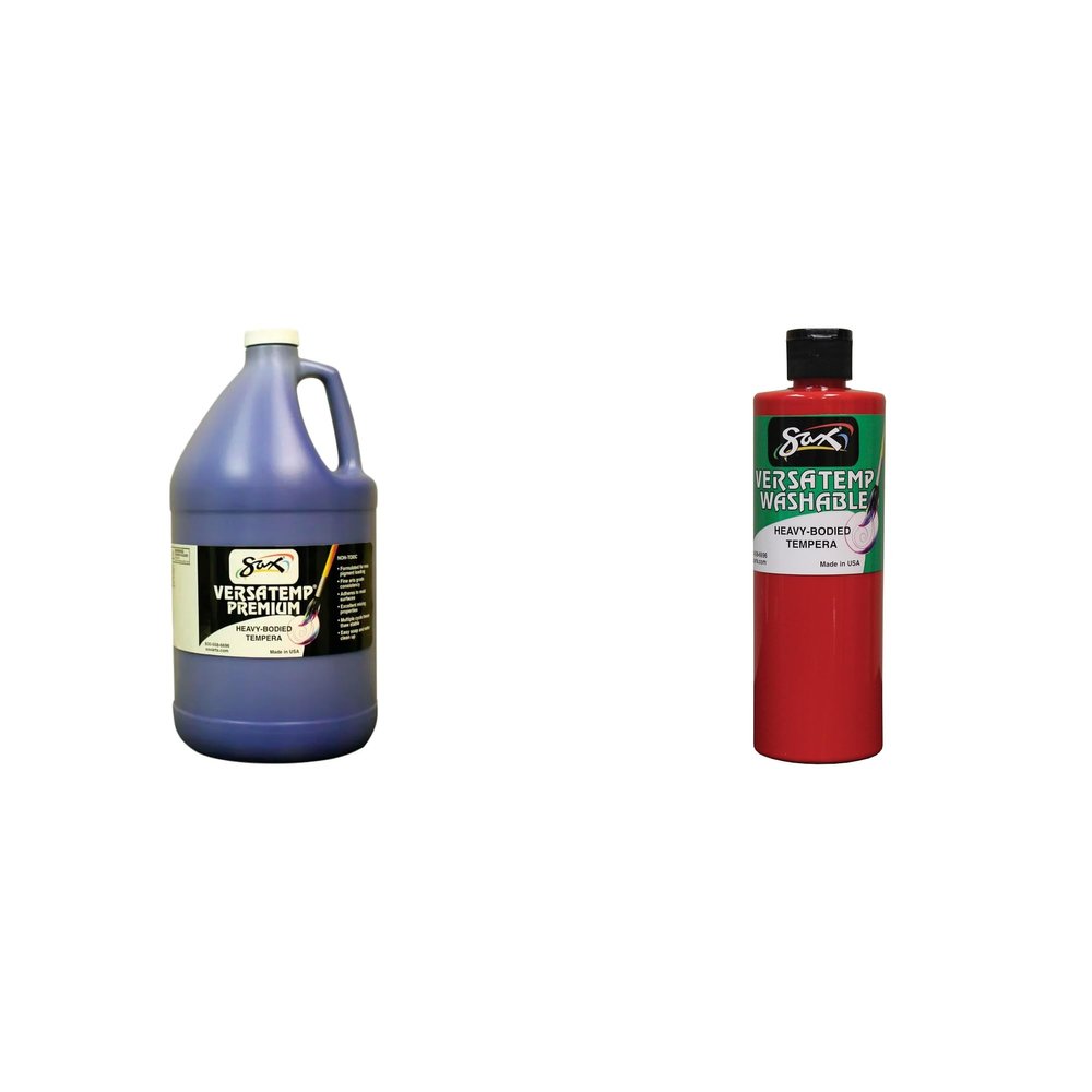 Casafoyer Versatemp Premium Heavy-Bod Tempera Paint Combo Kit - Primary Blue & Red for Art Projects