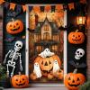 2025 Christmas and Halloween Front Door Decoration, Halloween Porch Sign New Stretch Christmas Door Covers Fabric, Funnychristmas Fall Doorcovers, Festive Party Home Decor(Q-) view 1