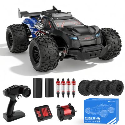 1:16 Scale 4WD RC Car for Adults, 40KM/H All Terrain Remote Control Truck - 2.4Ghz High Speed Electric Vehicle With 2 Rechargeable Modular Batteries, 3-Speed Modes, Multi-Lights Gift for Men & Teen