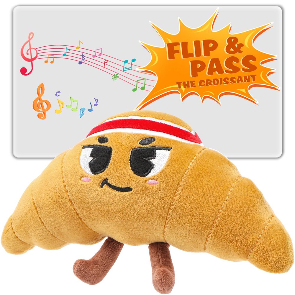 Flip & Pass the Croissant, Electronic Interactive Game, Hilarious Family Party Games for Kids Ages 3, 4-8+, Indoor/Outdoor Toys, 3 4 5 6 7 8 Year Old Girl & Boy Birthday Gift, Travel & Floor Fun
