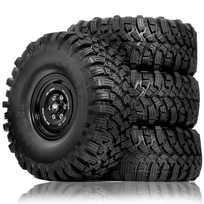 1.9-inch RC Crawler Tires and Aluminum Wheel Rims (Set of 4) 12mm Hex For with various brands of 1/10 RC Crawler Cars, Axial, Traxxas TRX4 6, SCX10, SCX10 III, CJ-7,4083, 9004,Tamiya CC01, R339